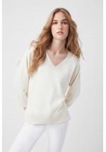 French Connection Ebba Vhari V- Neck Jumper (Oatmeal Mel) AW21